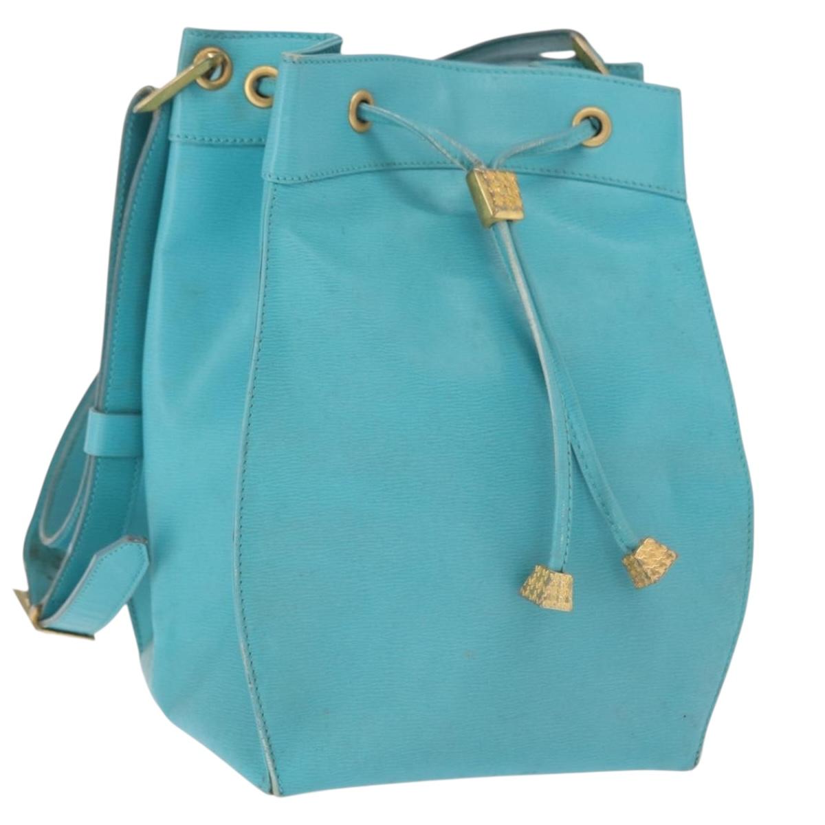 Christian Dior Shoulder Bag Leather Light Blue Auth 165238 - Jerrillo