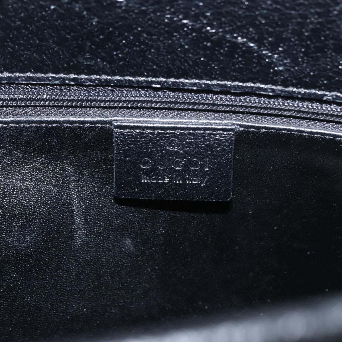 GUCCI Bamboo Hand Bag Leather Black Silver 002 0260 Auth 166619 - Jerrillo image 10