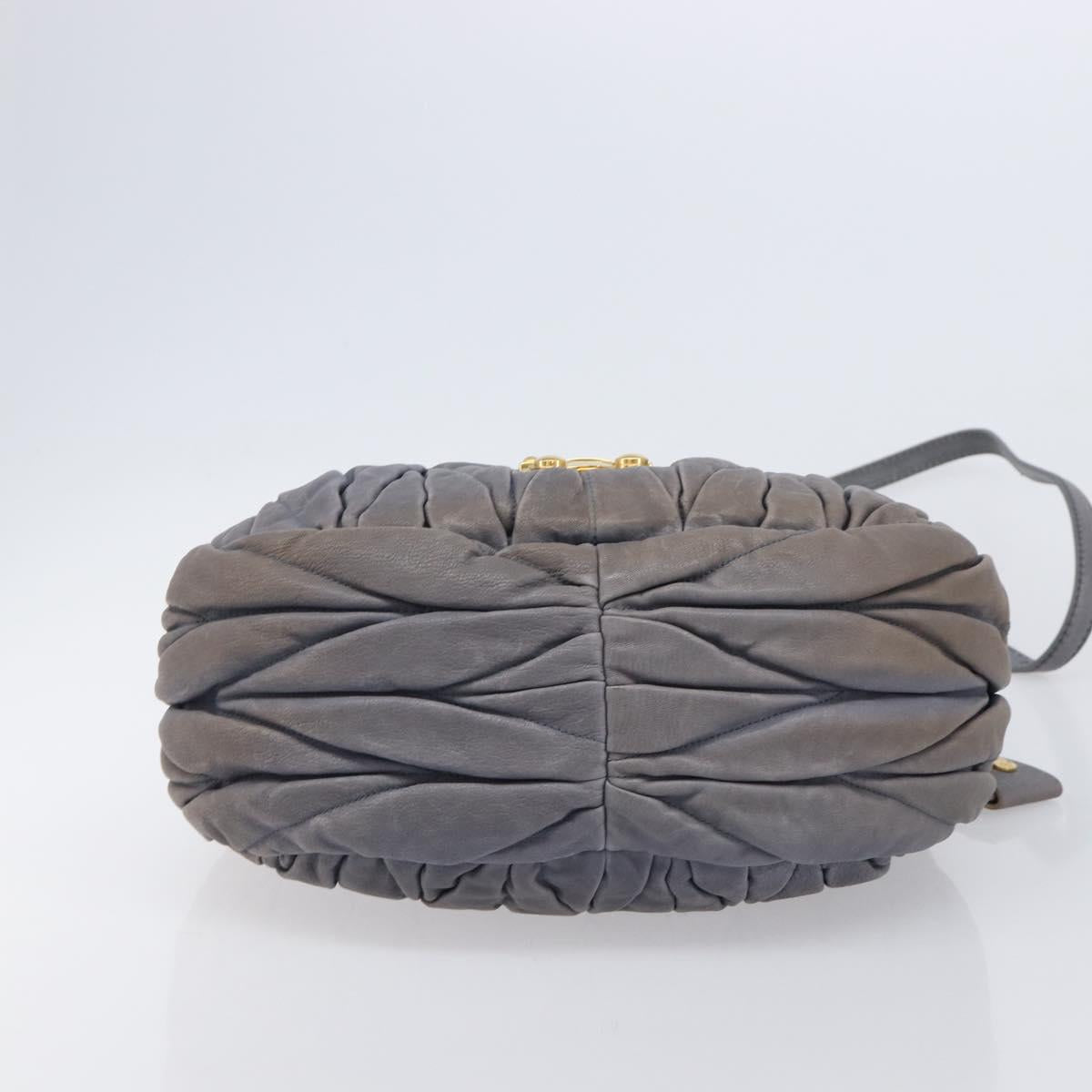 Miu Miu Hand Bag Leather 2way Gray Gold Tone Auth 167602V - Jerrillo image 5