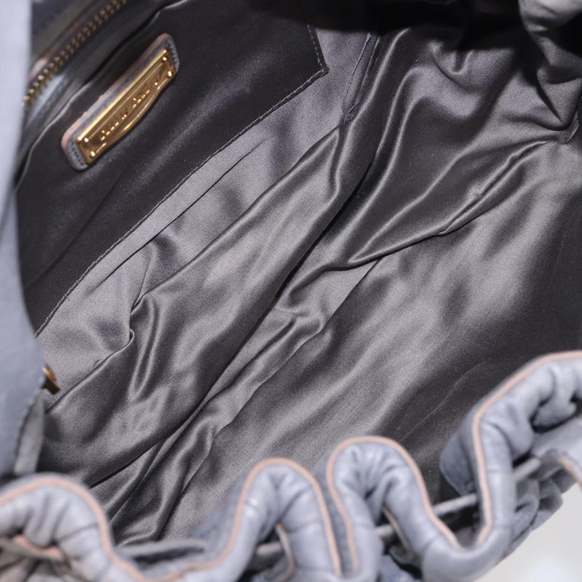 Miu Miu Hand Bag Leather 2way Gray Gold Tone Auth 167602V - Jerrillo image 9