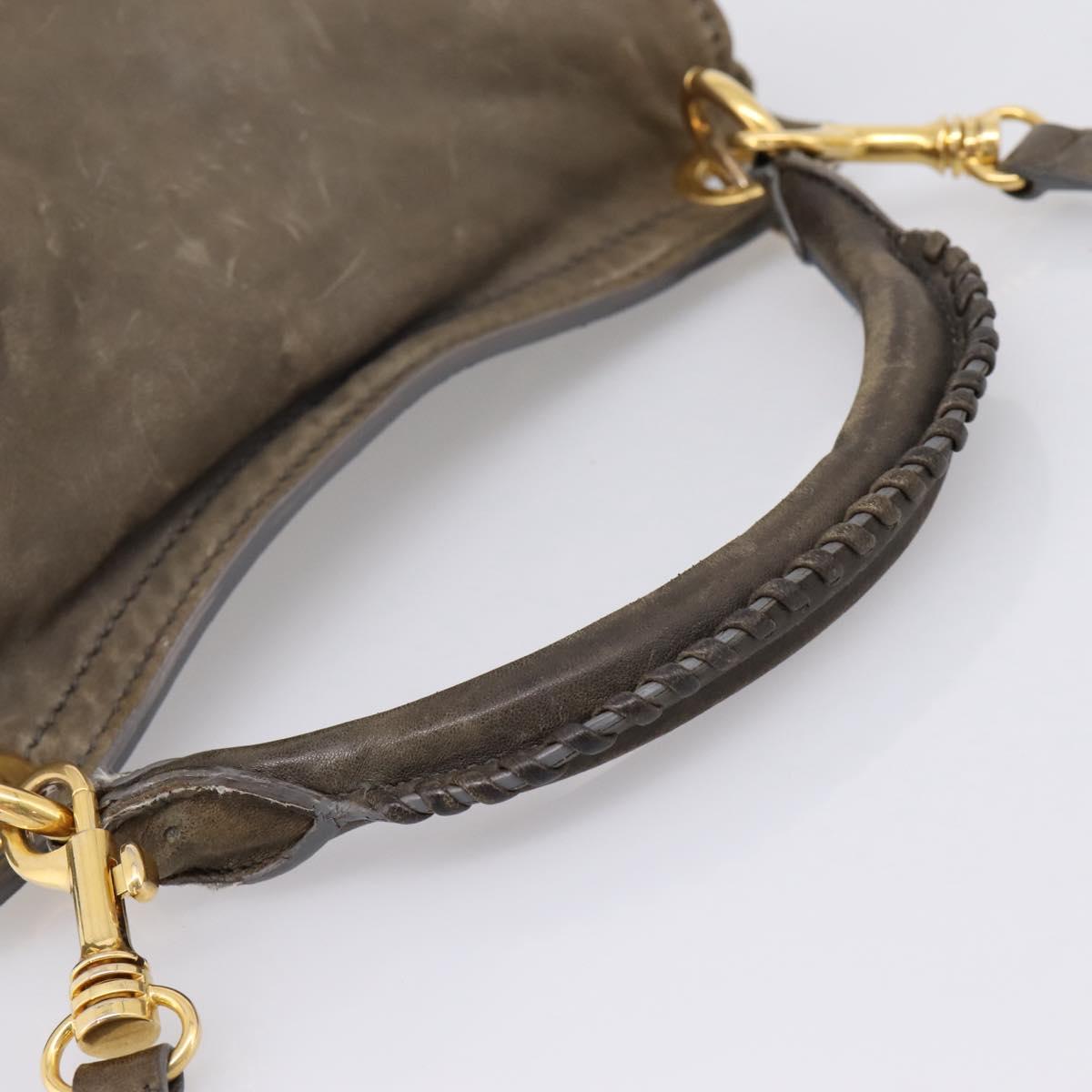 Miu Miu Matelasse Hand Bag Leather 2way Gray Gold Tone Auth 167729A - Jerrillo image 7