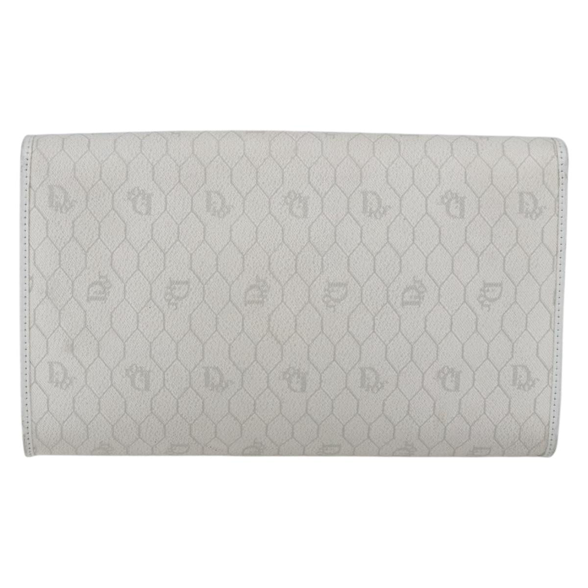 Christian Dior Honeycomb Canvas Chain Shoulder Bag PVC White Gold Auth 173462 - Jerrillo image 2