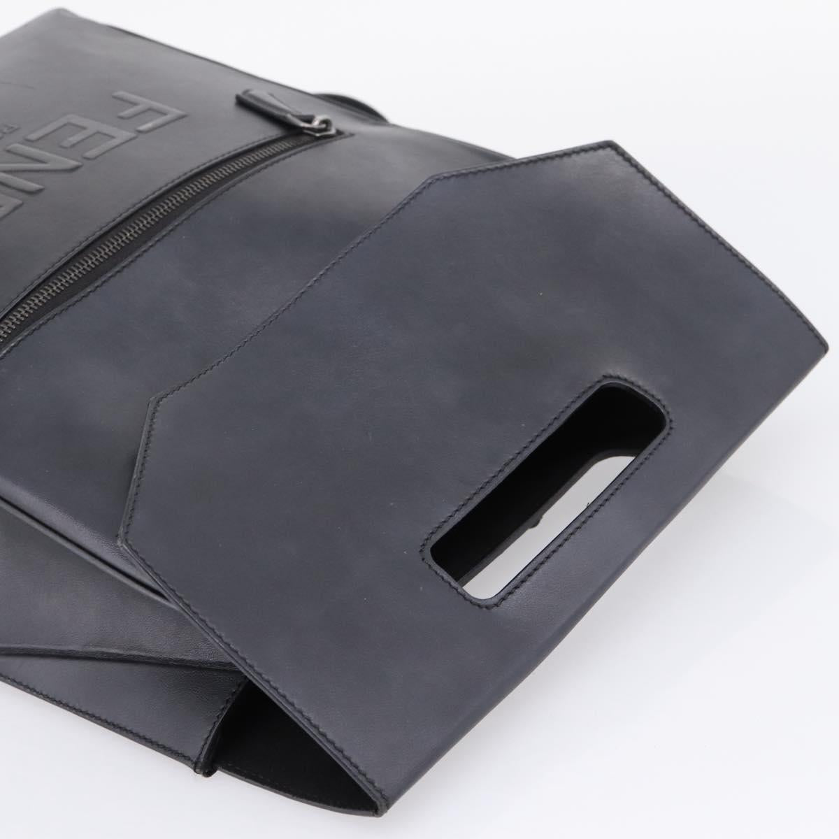 FENDI Backpack Leather Black Silver Auth 174752 - Jerrillo image 6