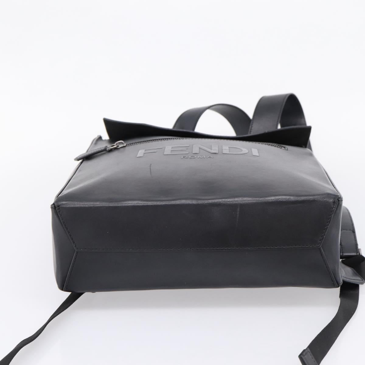 FENDI Backpack Leather Black Silver Auth 174752 - Jerrillo image 9
