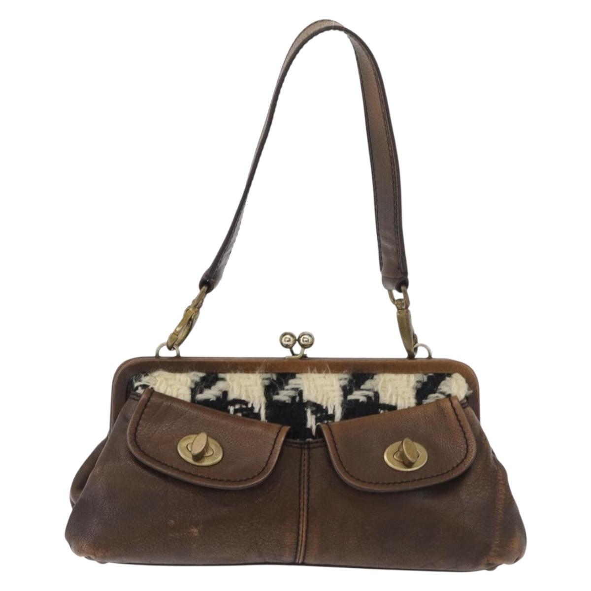 Miu Miu Hand Bag Leather Brown Silver Auth 179018V - Jerrillo image 2