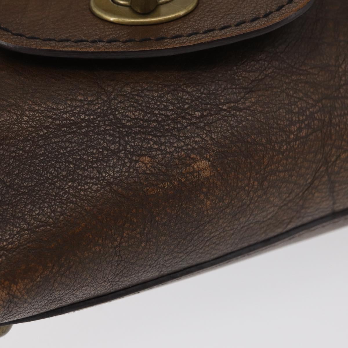 Miu Miu Hand Bag Leather Brown Silver Auth 179018V - Jerrillo image 3