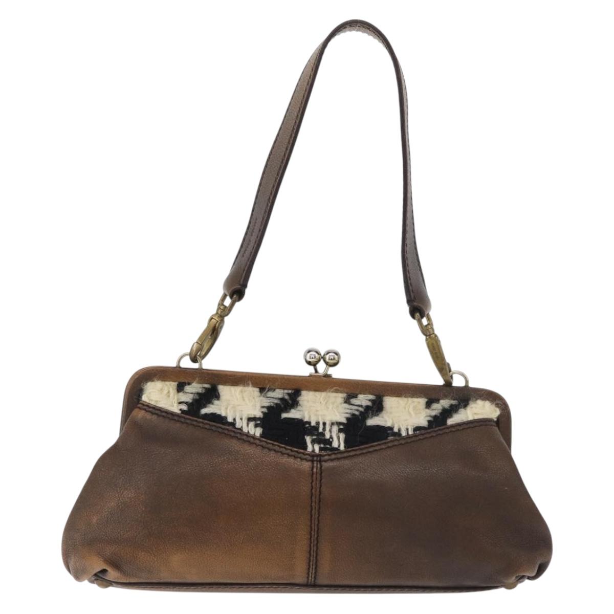 Miu Miu Hand Bag Leather Brown Silver Auth 179018V - Jerrillo image 4
