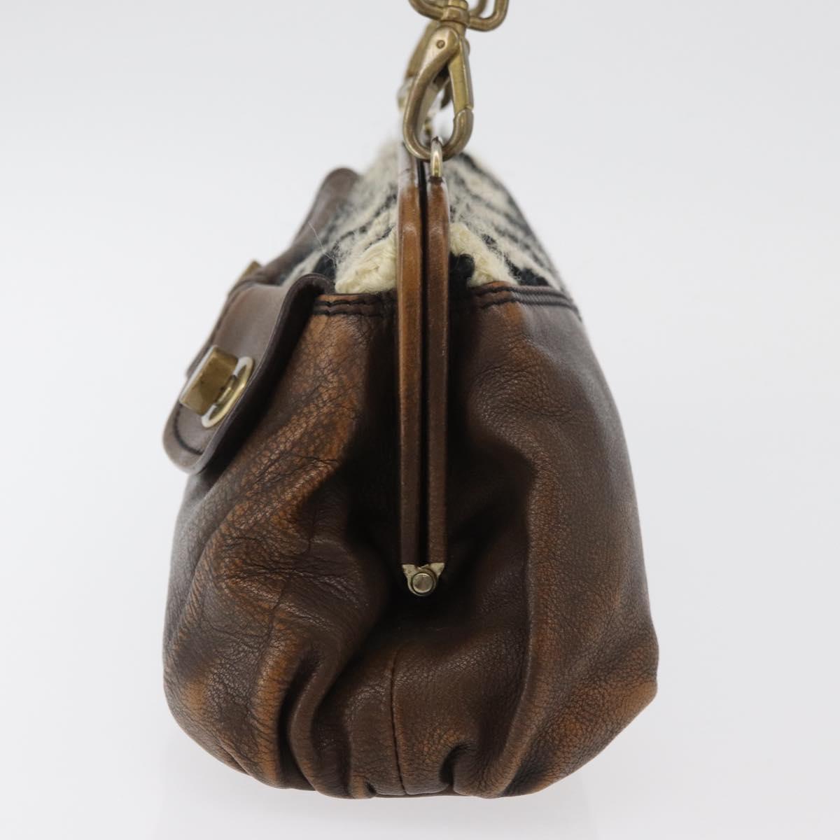 Miu Miu Hand Bag Leather Brown Silver Auth 179018V - Jerrillo image 5