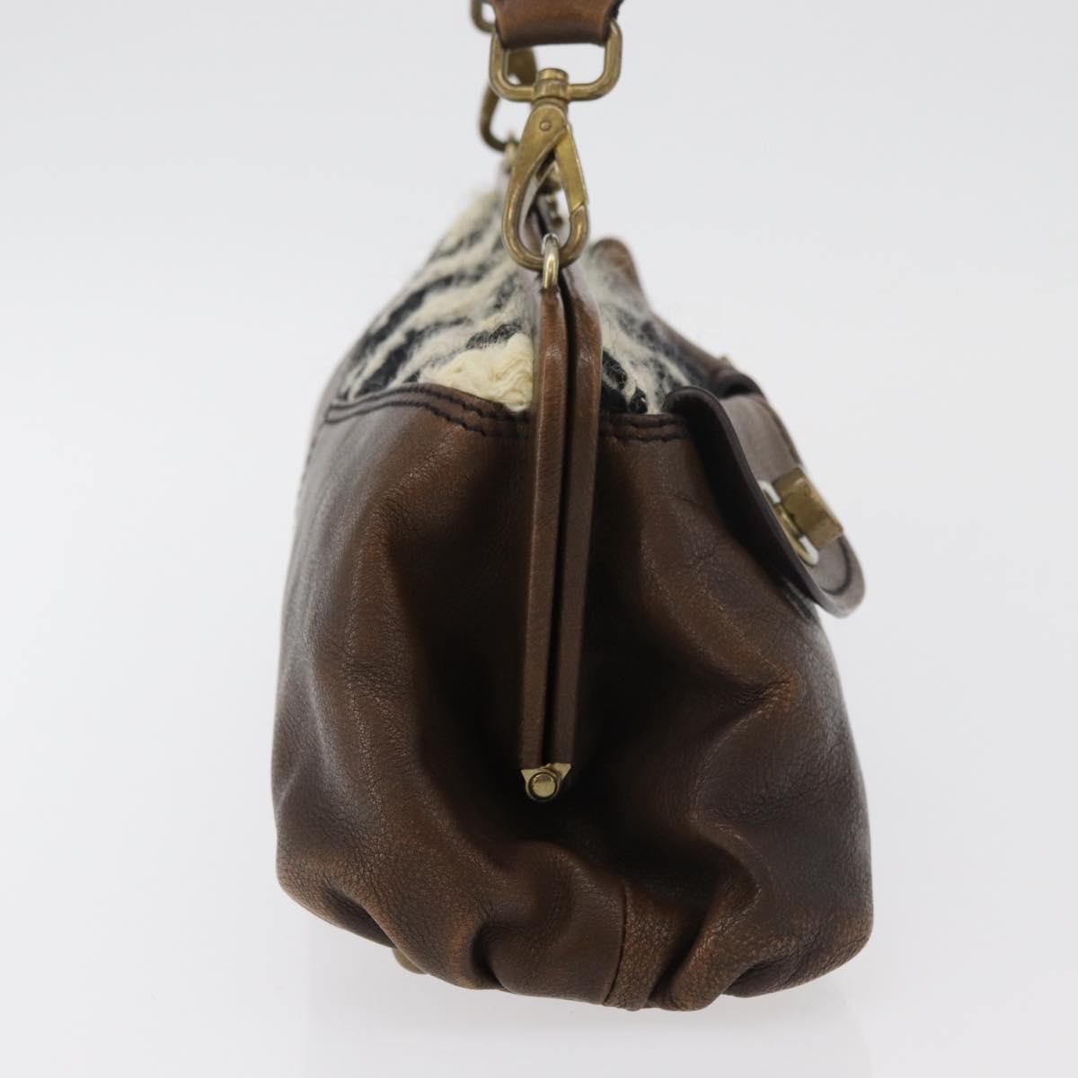 Miu Miu Hand Bag Leather Brown Silver Auth 179018V - Jerrillo image 6
