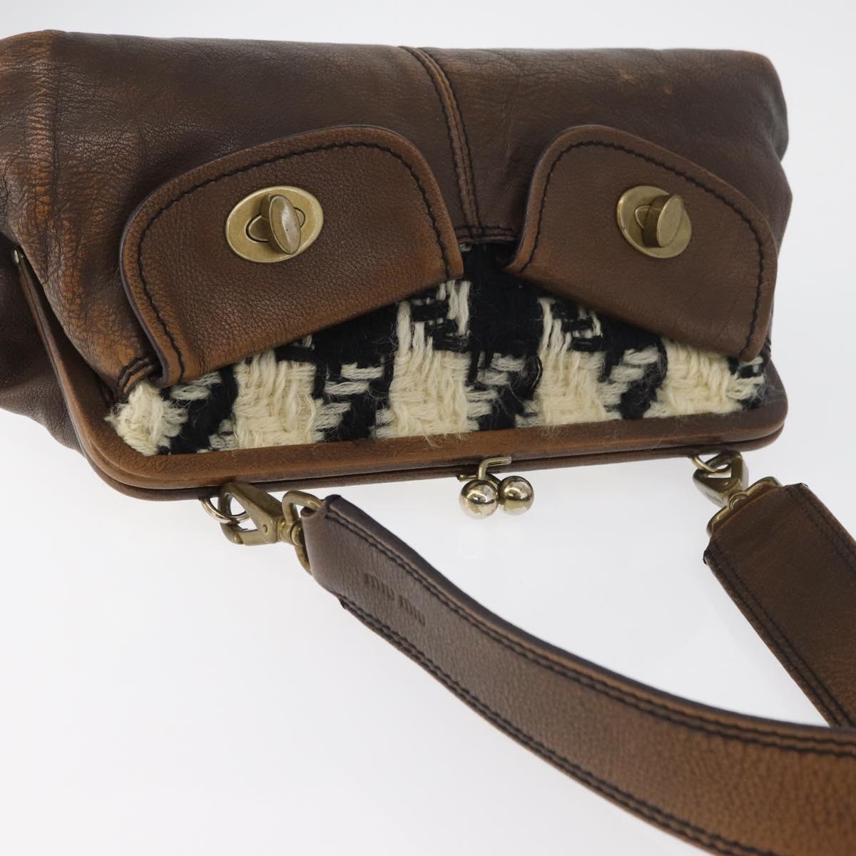 Miu Miu Hand Bag Leather Brown Silver Auth 179018V - Jerrillo image 7