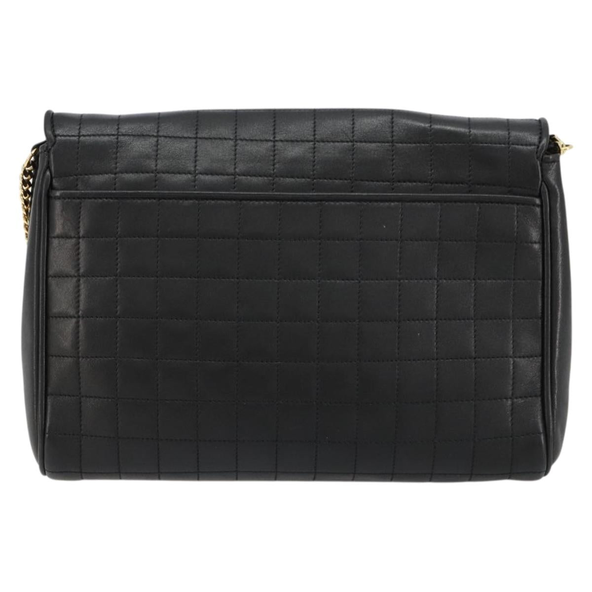 CELINE Chain Shoulder Bag Leather Black Gold Auth 182421V - Jerrillo image 2
