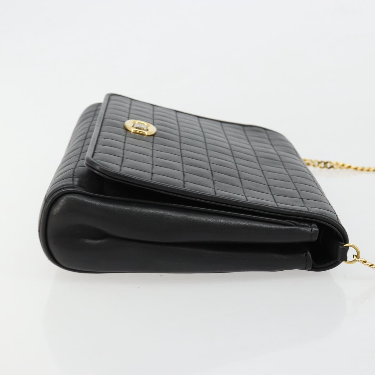 CELINE Chain Shoulder Bag Leather Black Gold Auth 182421V - Jerrillo image 3