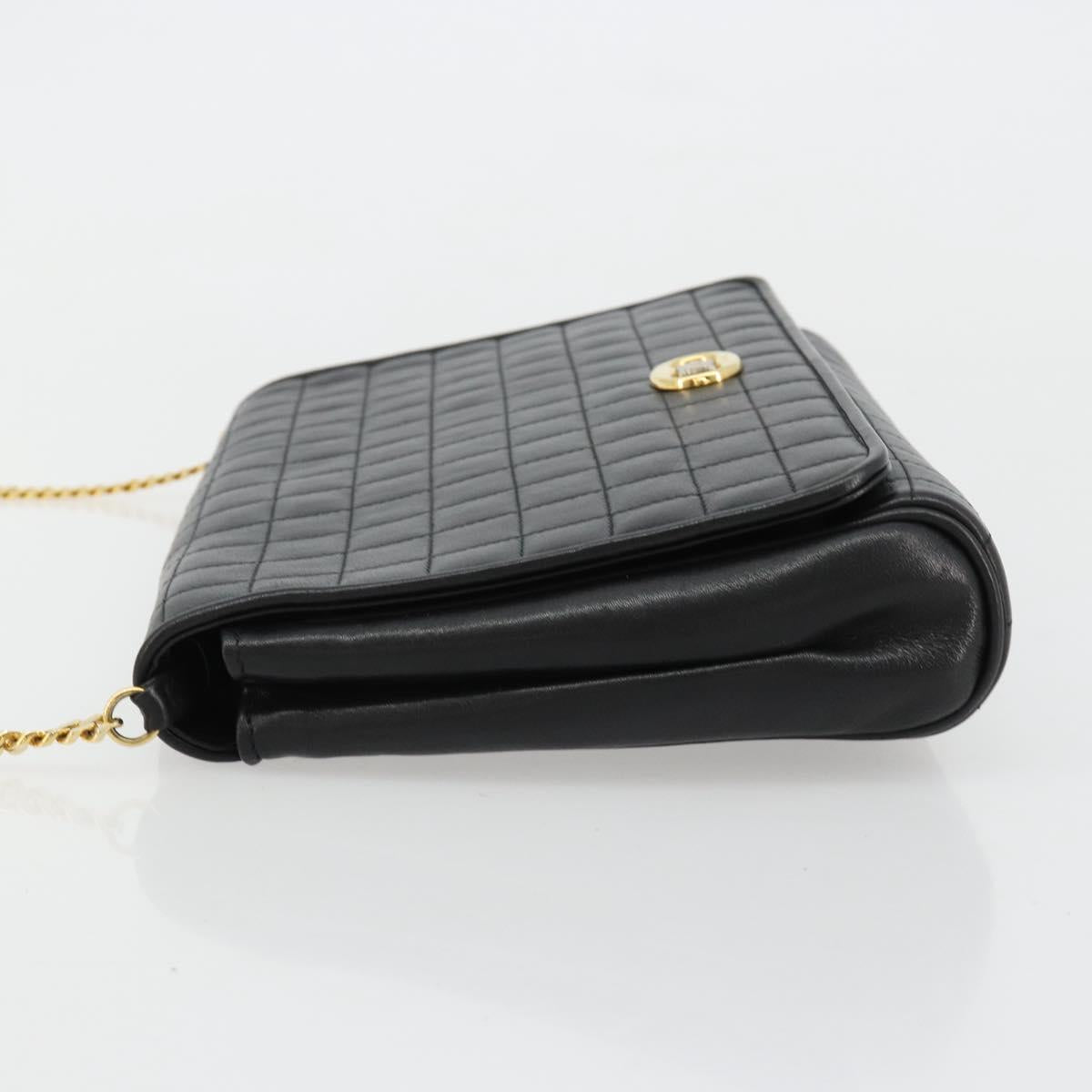 CELINE Chain Shoulder Bag Leather Black Gold Auth 182421V - Jerrillo image 4
