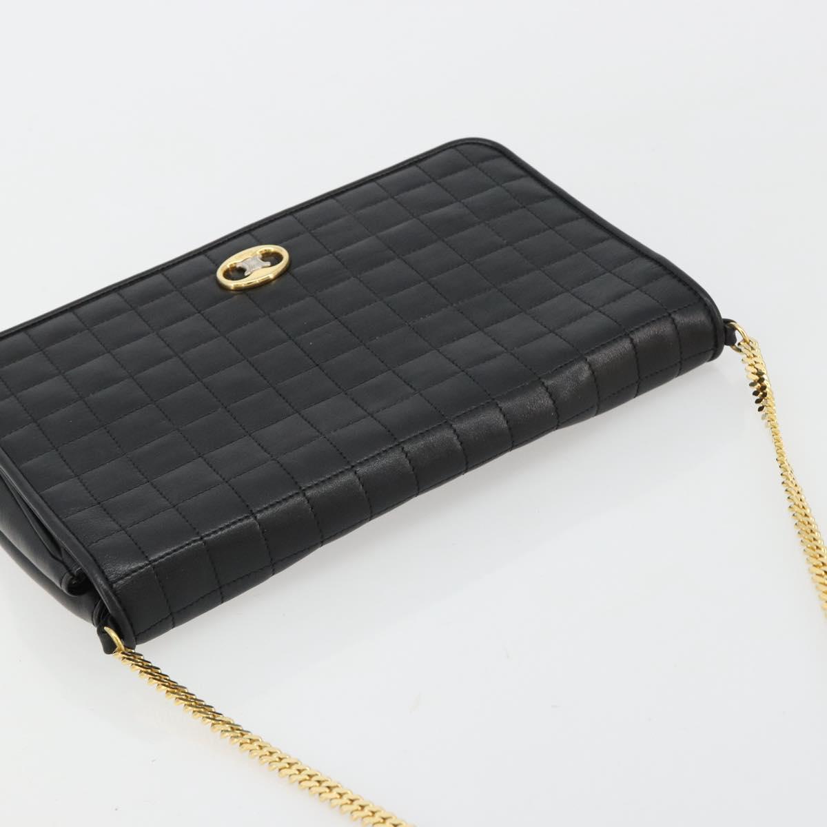 CELINE Chain Shoulder Bag Leather Black Gold Auth 182421V - Jerrillo image 6