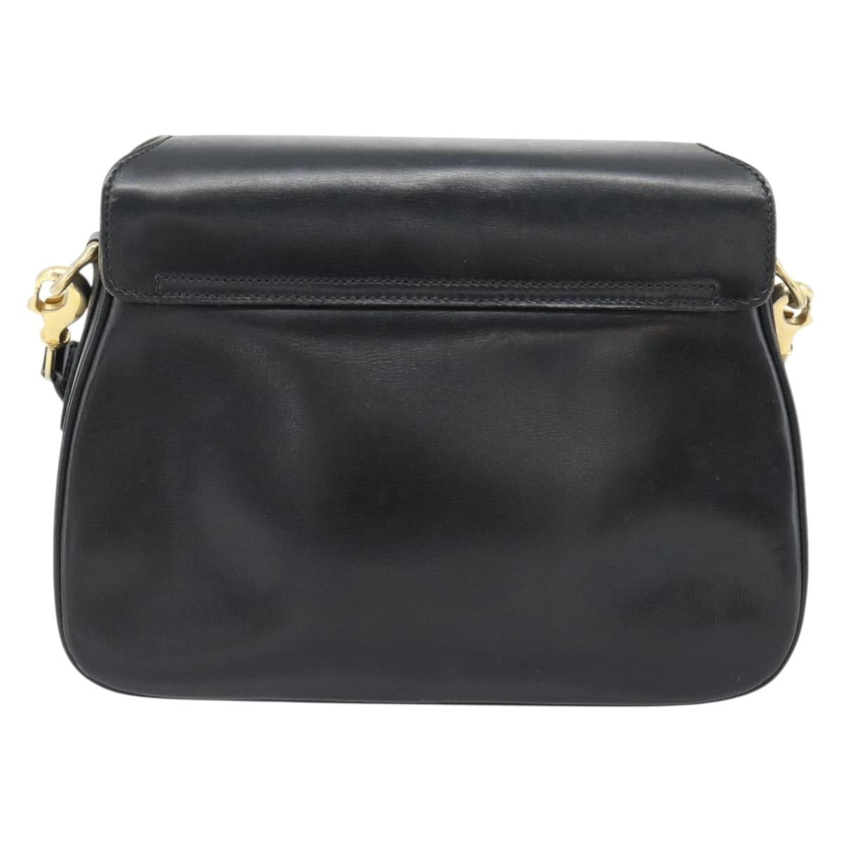 GUCCI Web Sherry Line Shoulder Bag Leather Black Gold Red Auth 182780A - Jerrillo image 2