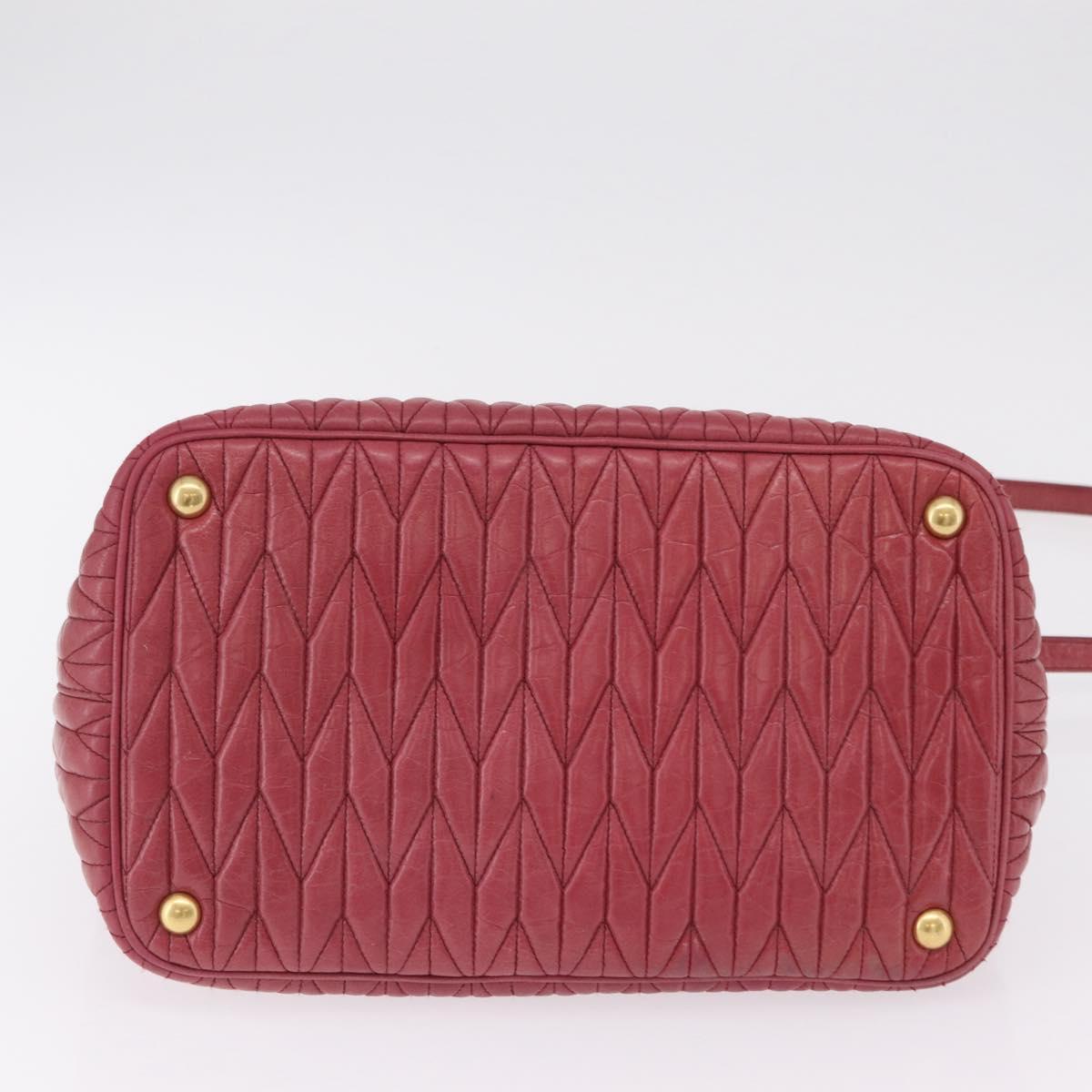 Miu Miu Matelasse Hand Bag Leather 2way Pink Gold Auth 201984A - Jerrillo image 5