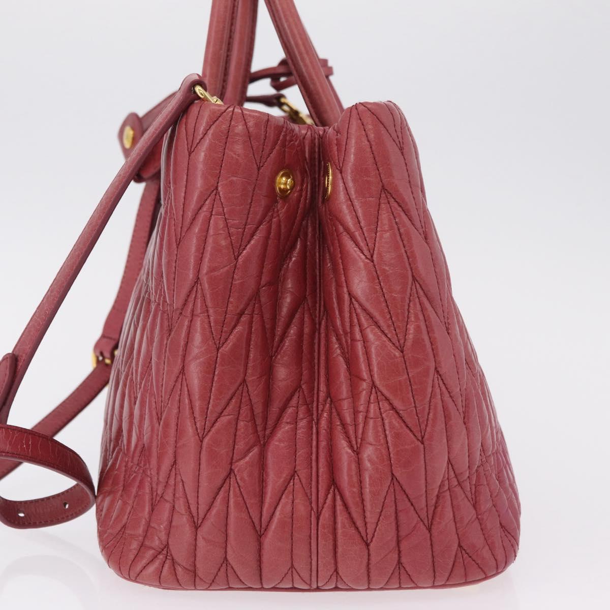 Miu Miu Matelasse Hand Bag Leather 2way Pink Gold Auth 201984A - Jerrillo image 3