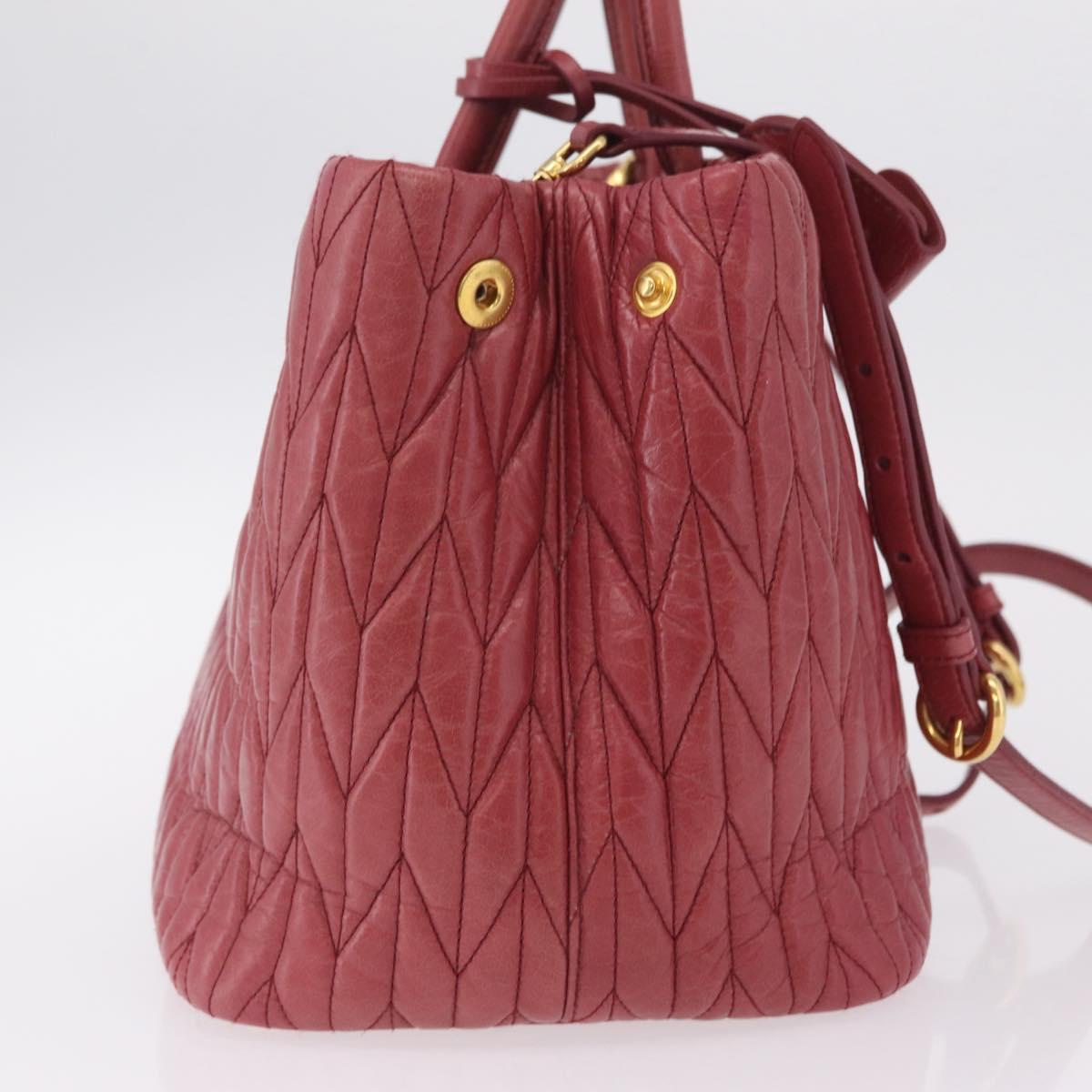 Miu Miu Matelasse Hand Bag Leather 2way Pink Gold Auth 201984A - Jerrillo image 4