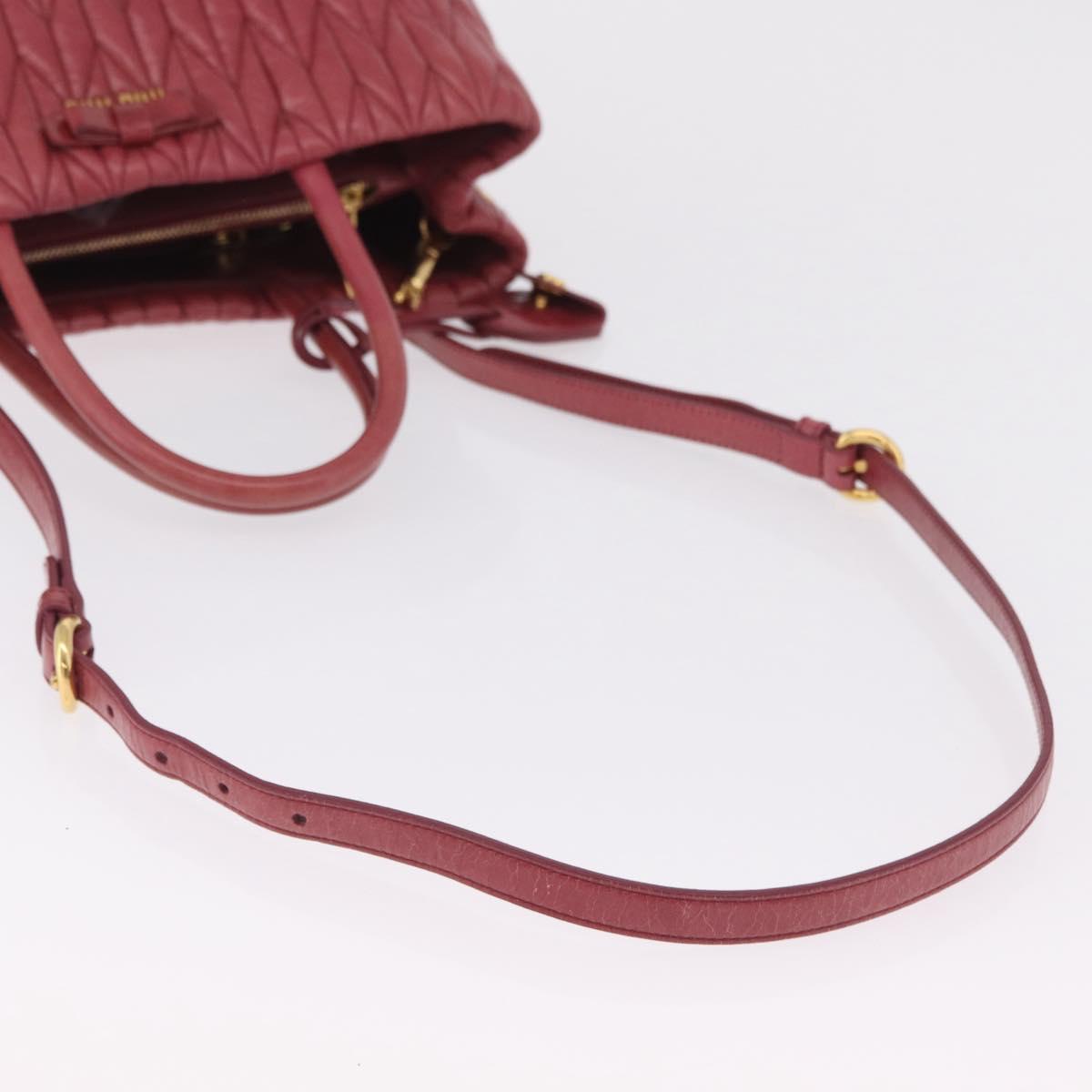 Miu Miu Matelasse Hand Bag Leather 2way Pink Gold Auth 201984A - Jerrillo image 8