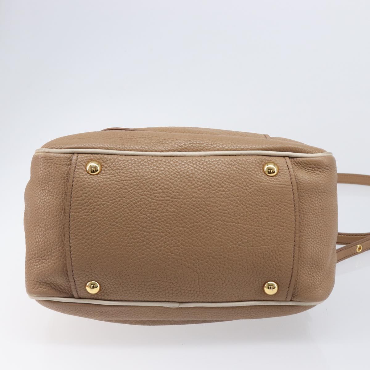 Miu Miu Hand Bag Leather 2way Beige Gold Auth 204057V - Jerrillo image 5