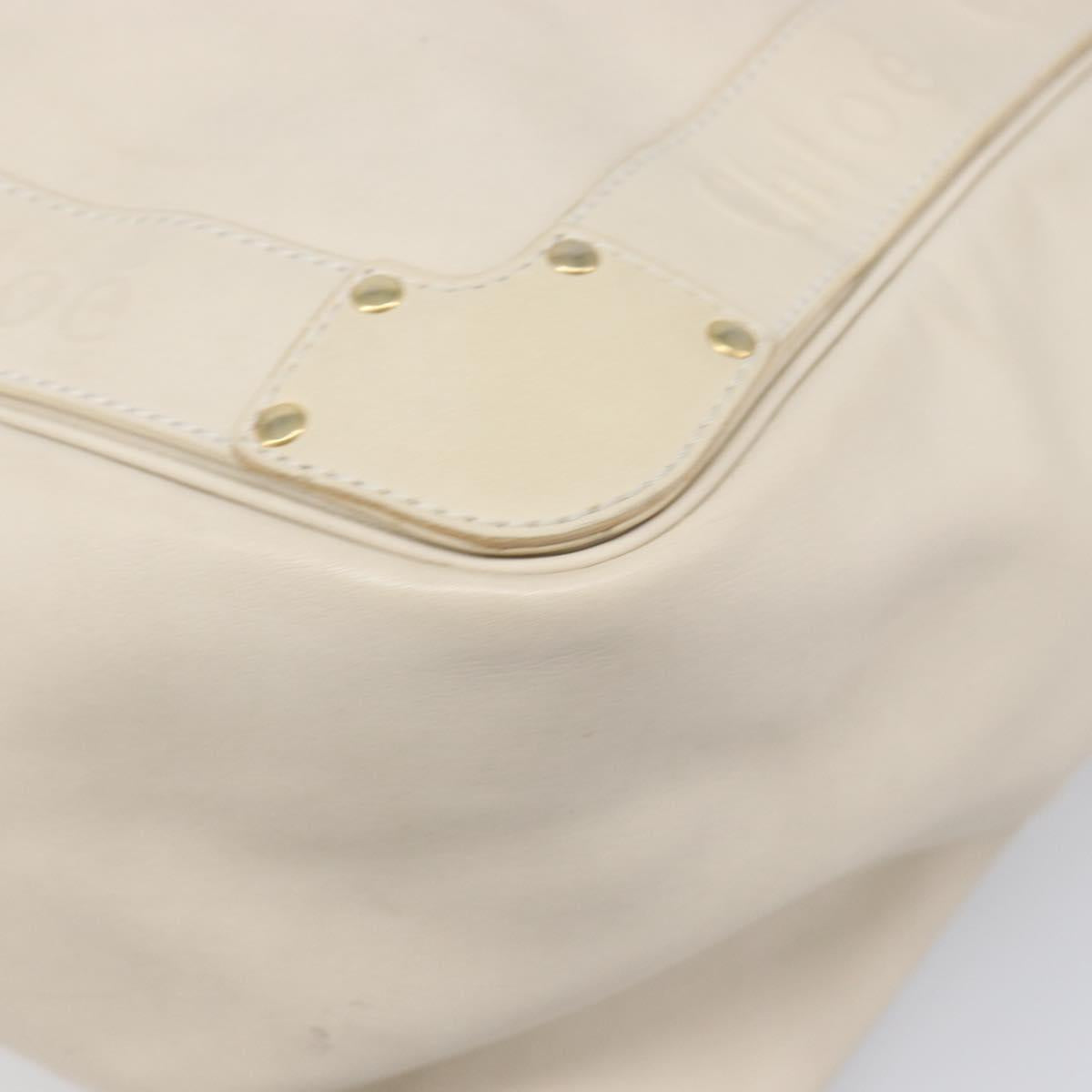 Chloe Eden Small Tote Bag Leather White Gold Auth 204236 - Jerrillo image 10