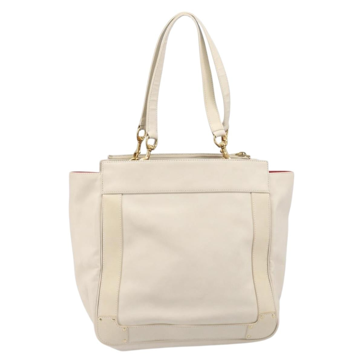 Chloe Eden Small Tote Bag Leather White Gold Auth 204236 - Jerrillo image 2