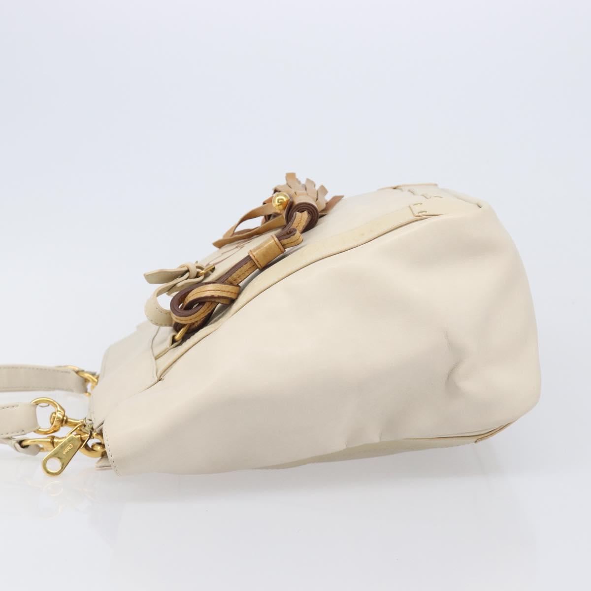 Chloe Eden Small Tote Bag Leather White Gold Auth 204236 - Jerrillo image 4