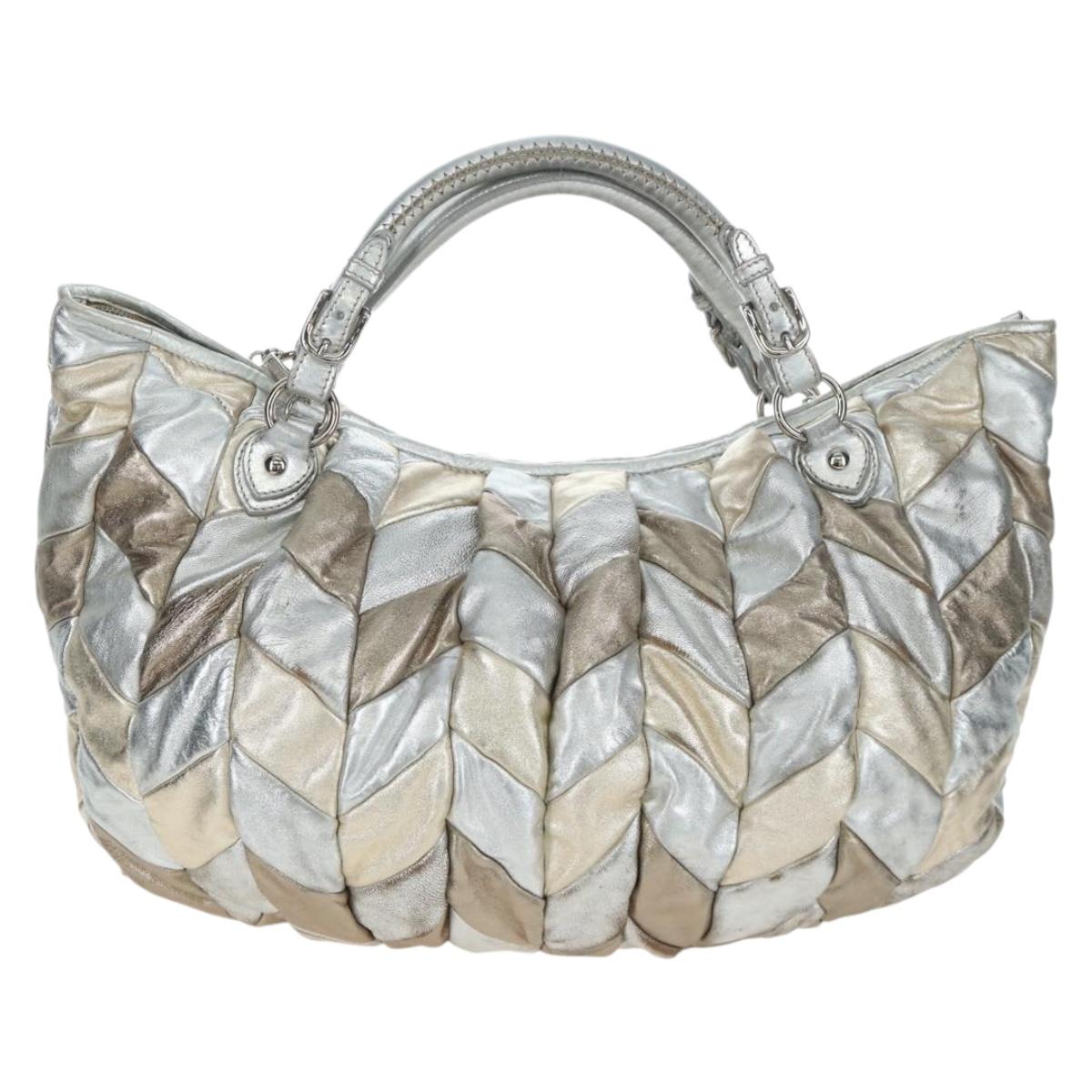 Miu Miu Hand Bag Leather 2way Silver Auth 204825A - Jerrillo image 5