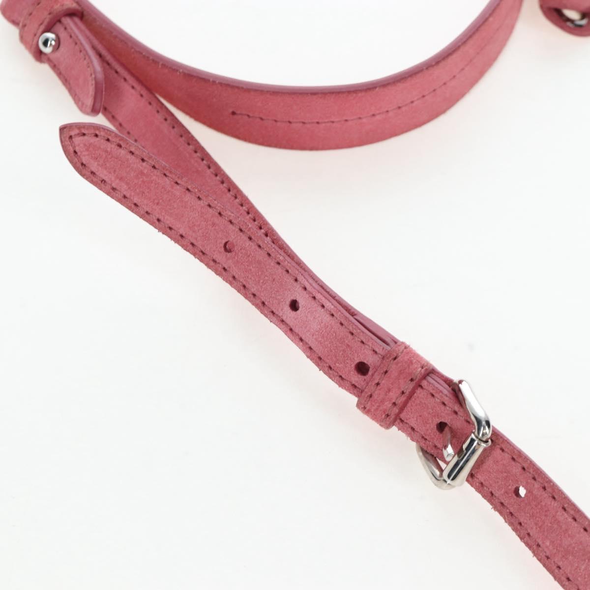 Miu Miu Shoulder Bag Suede Pink Silver Auth 204837A - Jerrillo image 10