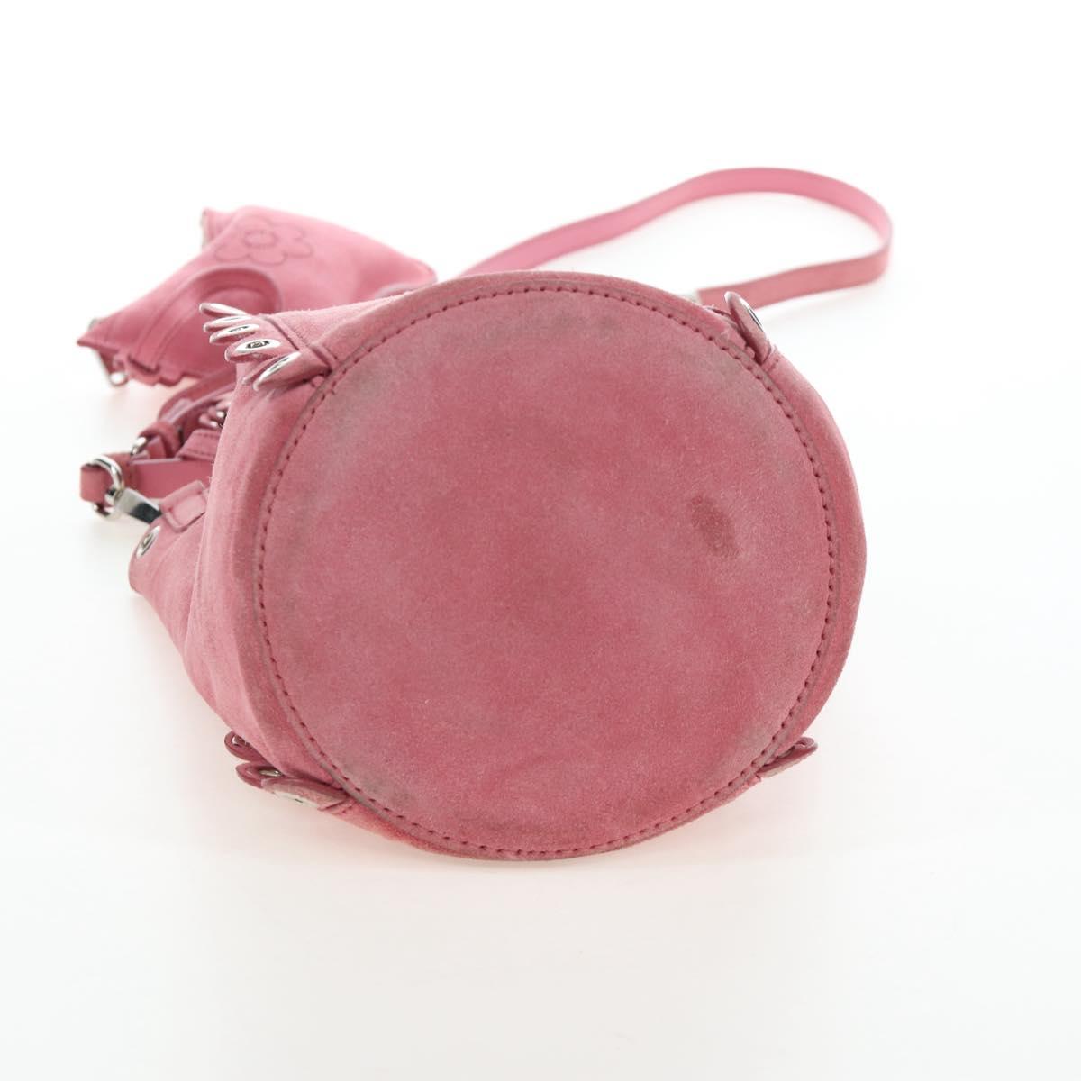 Miu Miu Shoulder Bag Suede Pink Silver Auth 204837A - Jerrillo image 6