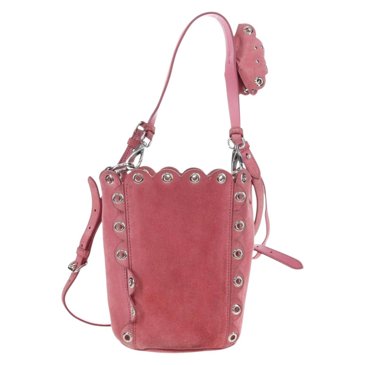 Miu Miu Shoulder Bag Suede Pink Silver Auth 204837A - Jerrillo image 2