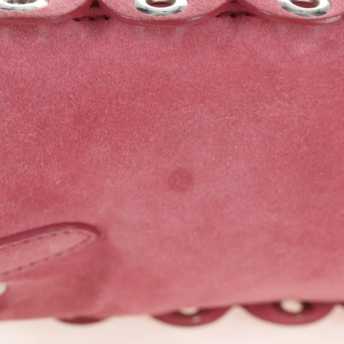 Miu Miu Shoulder Bag Suede Pink Silver Auth 204837A - Jerrillo image 4