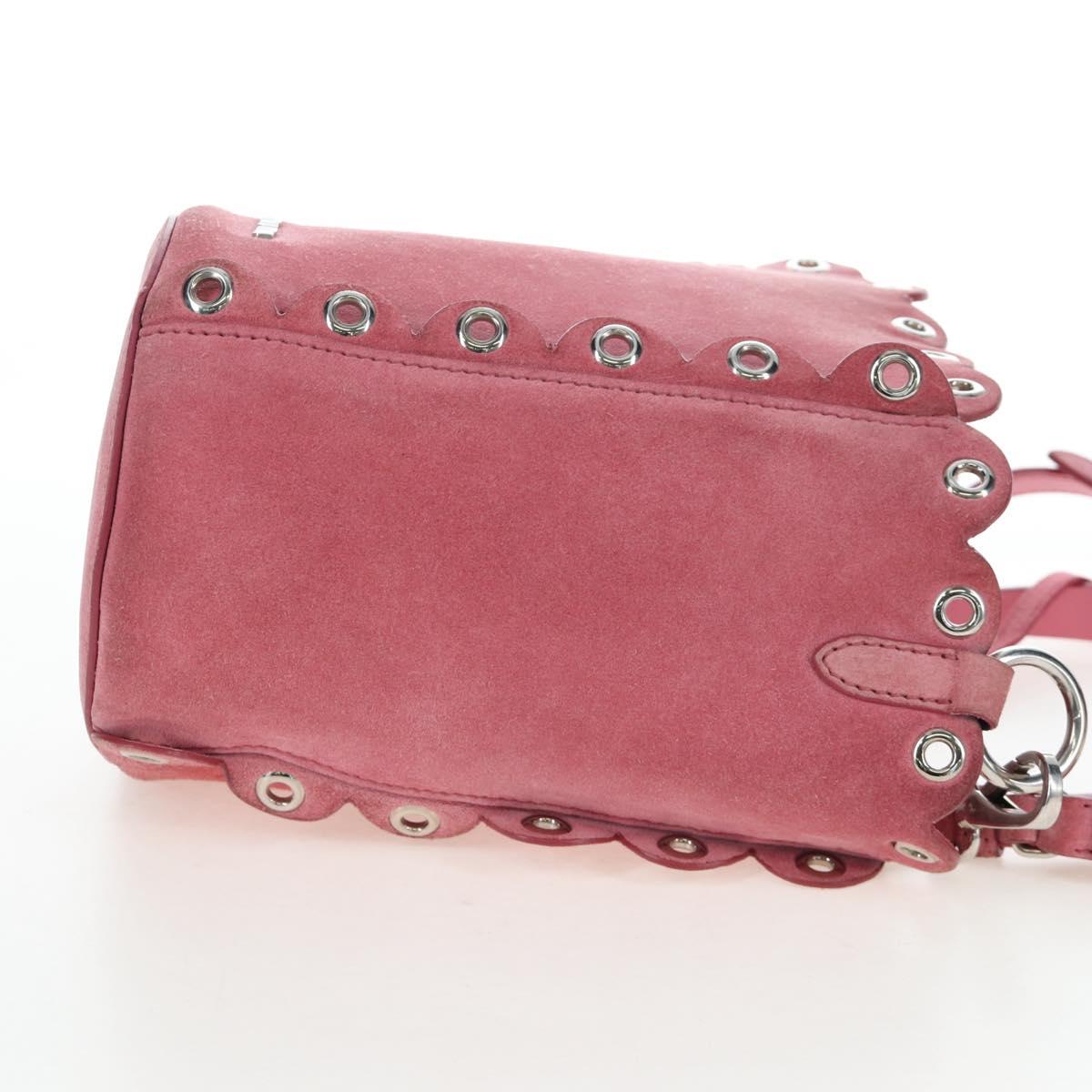Miu Miu Shoulder Bag Suede Pink Silver Auth 204837A - Jerrillo image 5