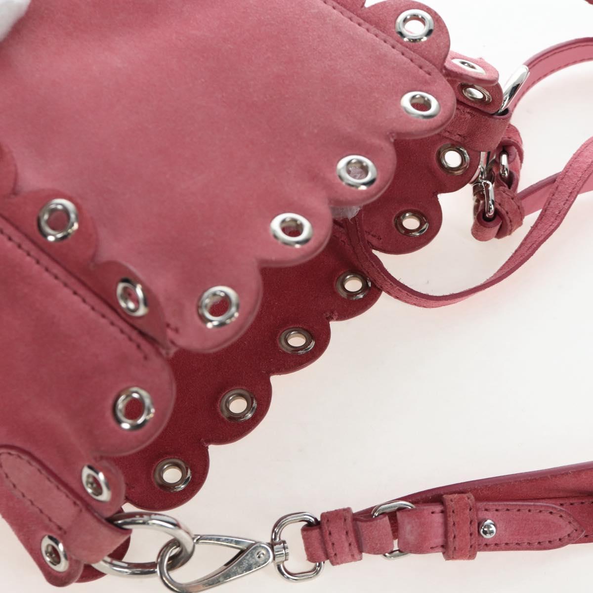 Miu Miu Shoulder Bag Suede Pink Silver Auth 204837A - Jerrillo image 7