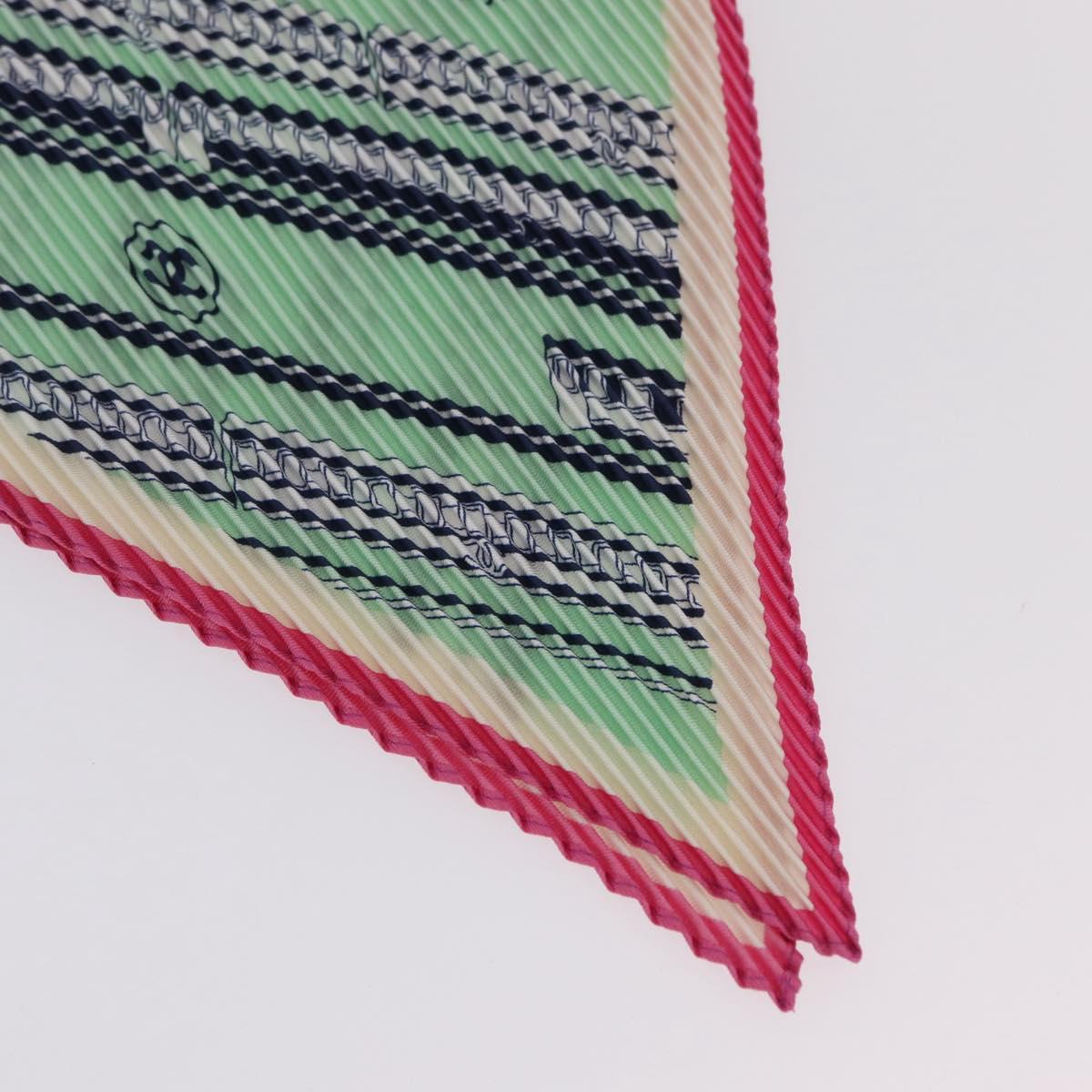 CHANEL Scarf Silk Green CC Auth 204962M - Jerrillo image 3