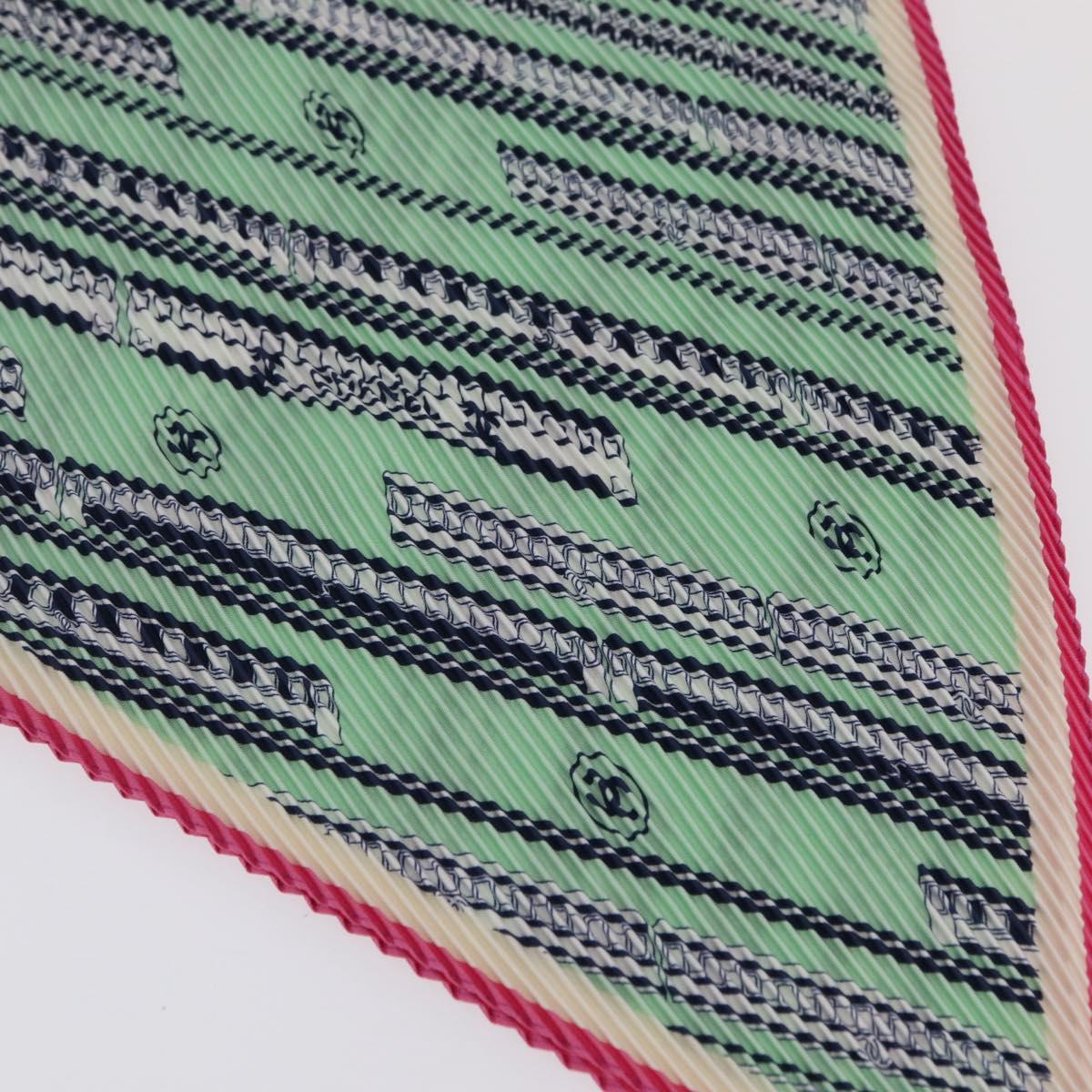 CHANEL Scarf Silk Green CC Auth 204962M - Jerrillo image 4