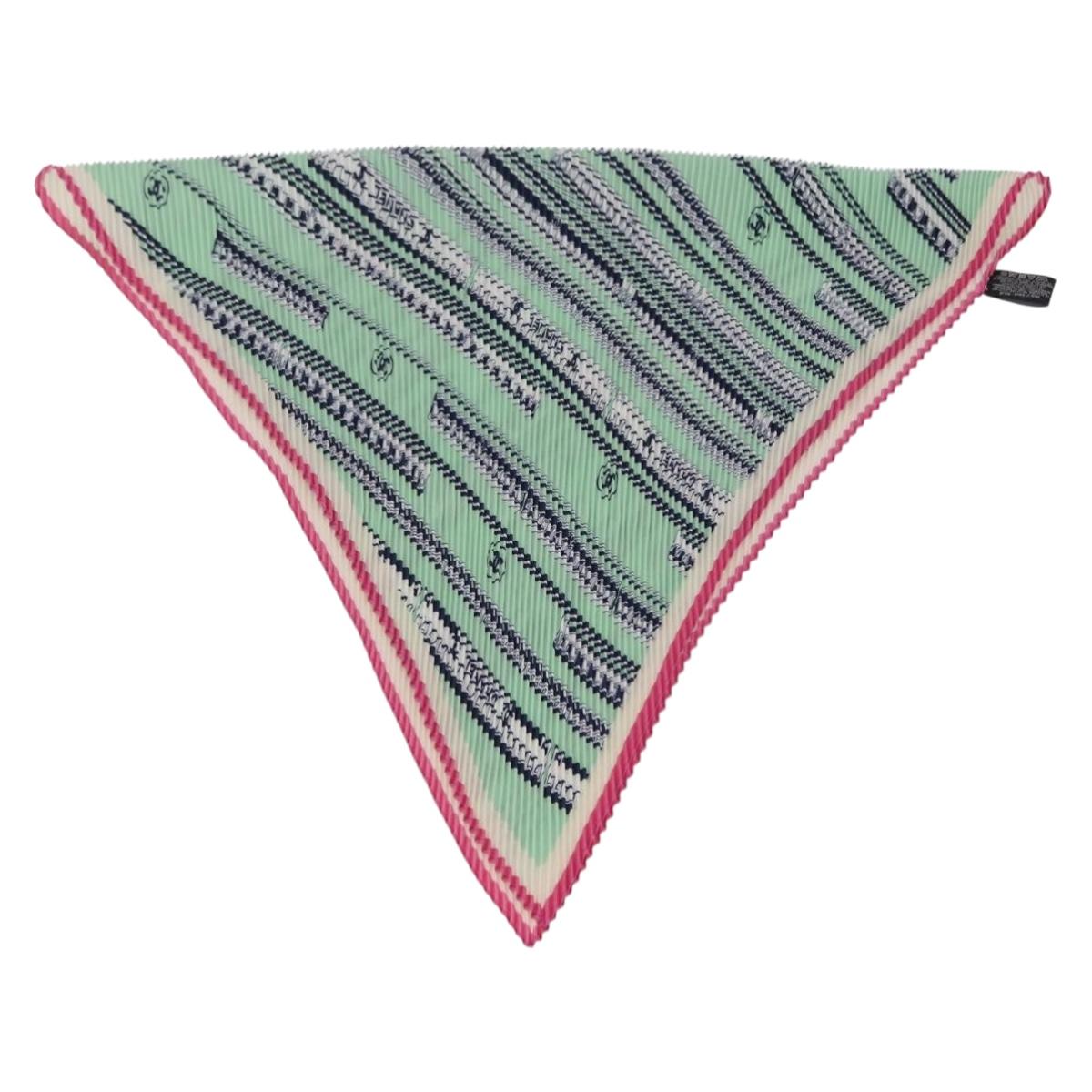 CHANEL Scarf Silk Green CC Auth 204962M - Jerrillo image 6