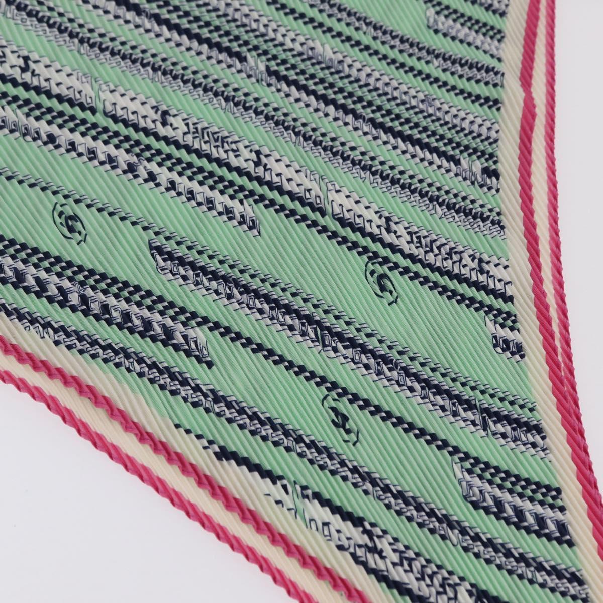 CHANEL Scarf Silk Green CC Auth 204962M - Jerrillo image 8
