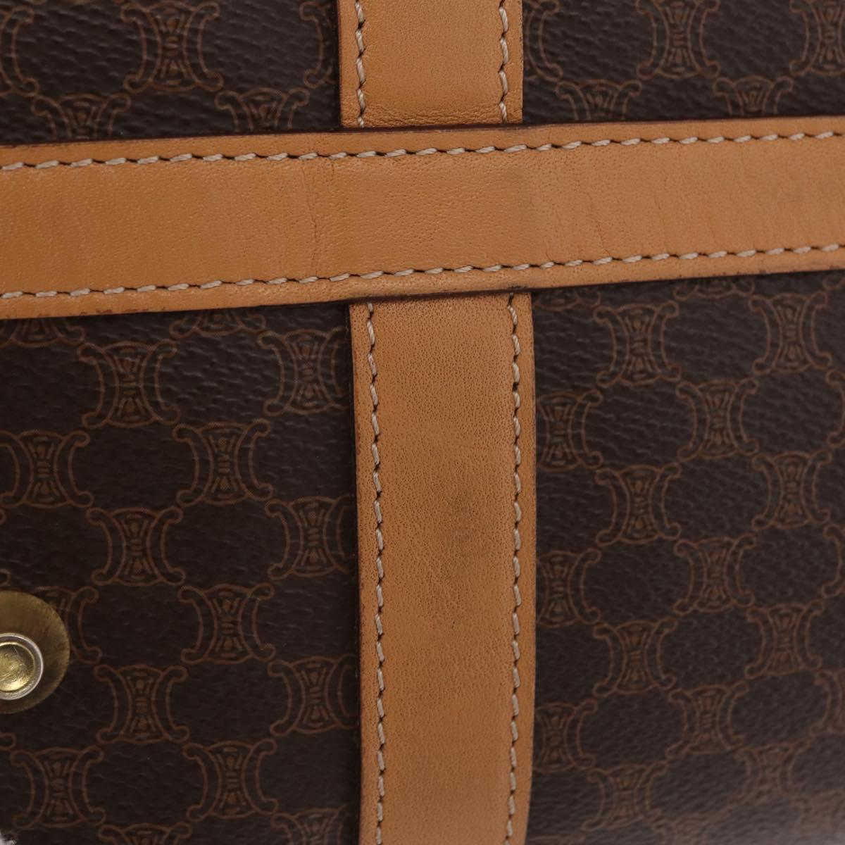 CELINE Macadam Canvas Hand Bag PVC Leather Brown Gold Auth 205250V - Jerrillo image 6