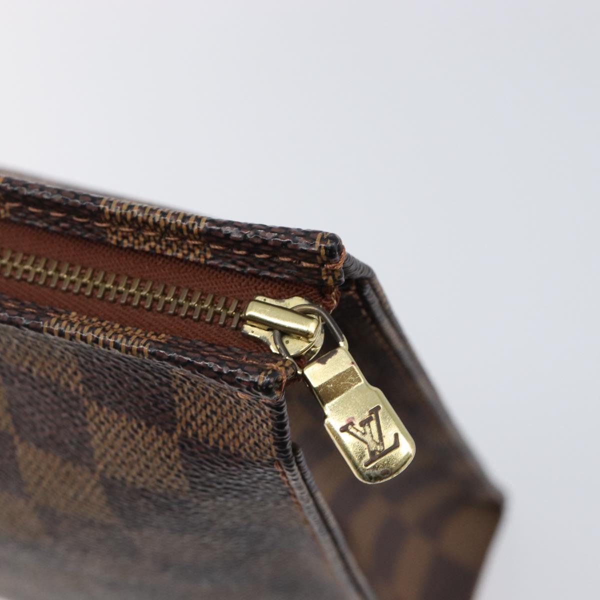 LOUIS VUITTON Damier Ebene Poche Toilette 26 Pouch N47543 LV Auth 205944A - Jerrillo image 9