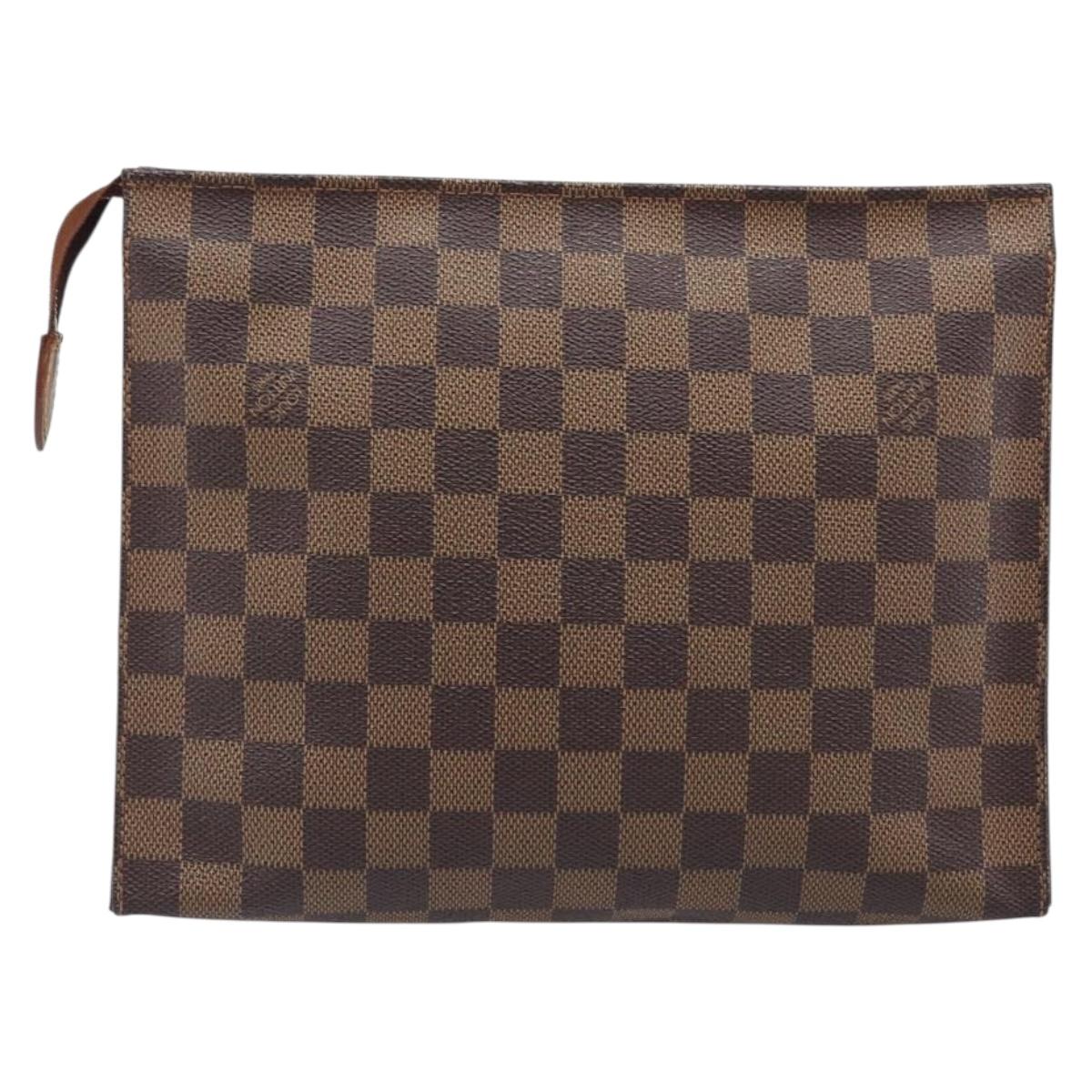 LOUIS VUITTON Damier Ebene Poche Toilette 26 Pouch N47543 LV Auth 205944A - Jerrillo image 2