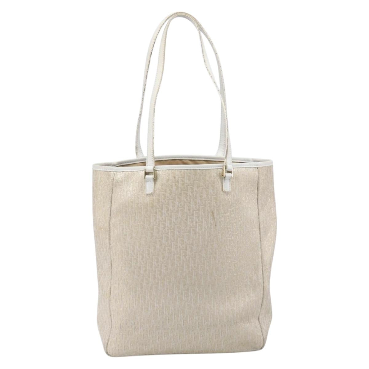 Christian Dior Trotter Canvas Tote Bag Gold Auth 206023A - Jerrillo image 2