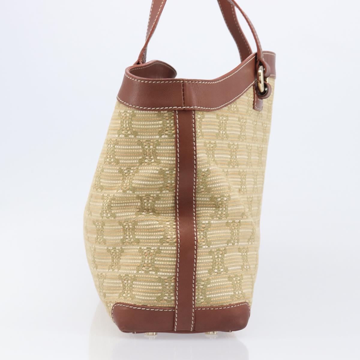 CELINE Macadam Canvas Tote Bag Beige Gold Auth 206043V - Jerrillo image 4