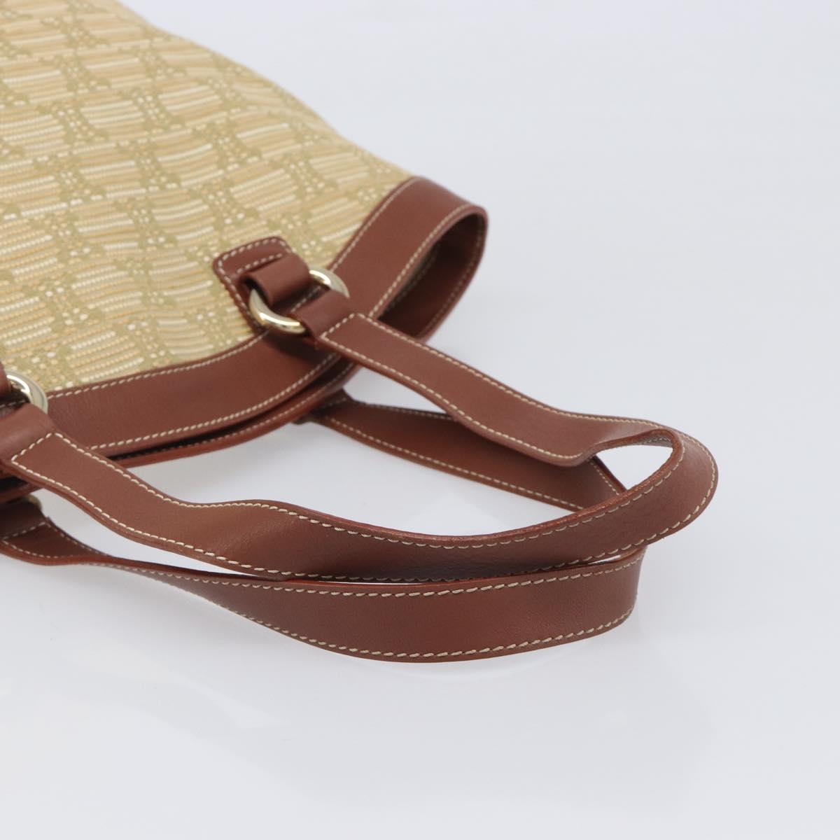 CELINE Macadam Canvas Tote Bag Beige Gold Auth 206043V - Jerrillo image 7
