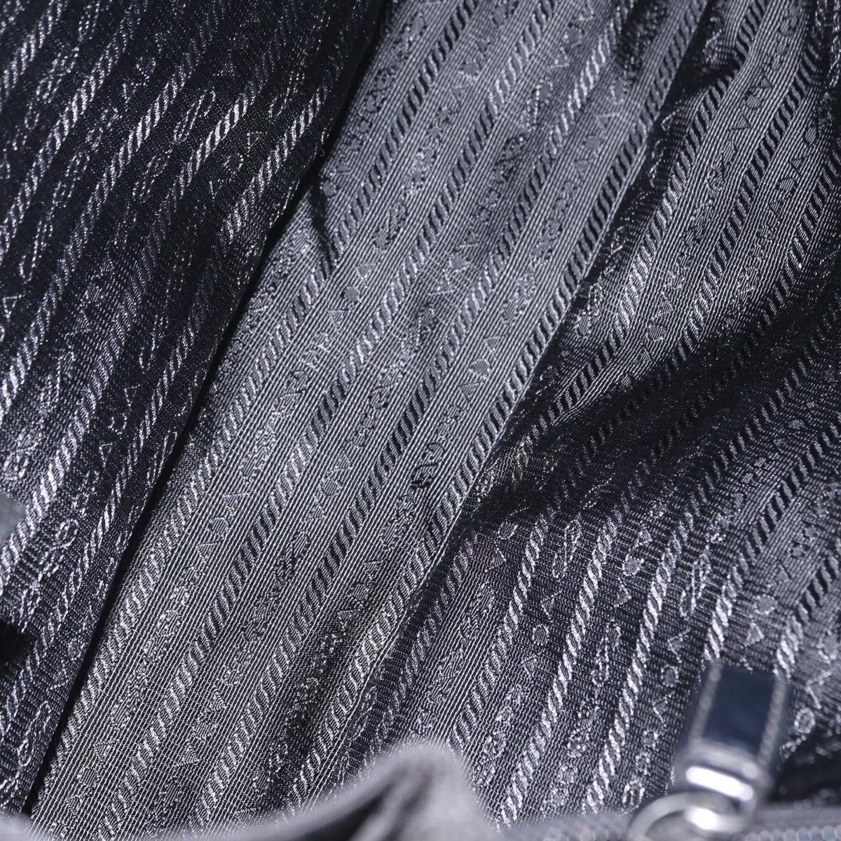 PRADA Tote Bag Nylon Black Silver Auth 206115V - Jerrillo image 9