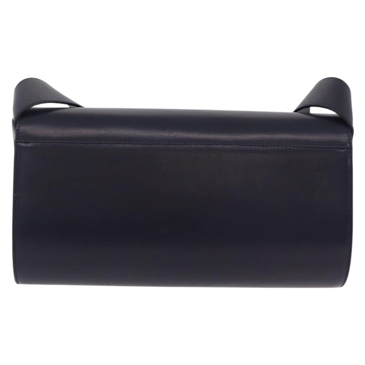 Salvatore Ferragamo Shoulder Bag Leather Navy Gold Auth 206283A - Jerrillo image 2