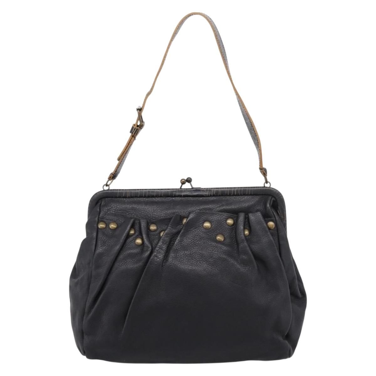 Miu Miu Shoulder Bag Leather Black Gold Auth 206289 - Jerrillo image 2