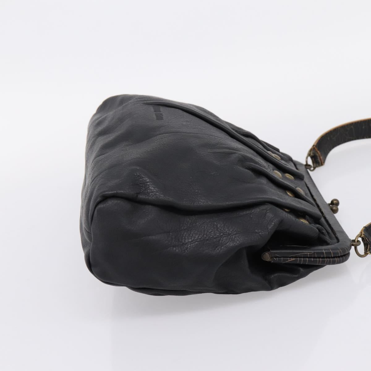 Miu Miu Shoulder Bag Leather Black Gold Auth 206289 - Jerrillo image 4