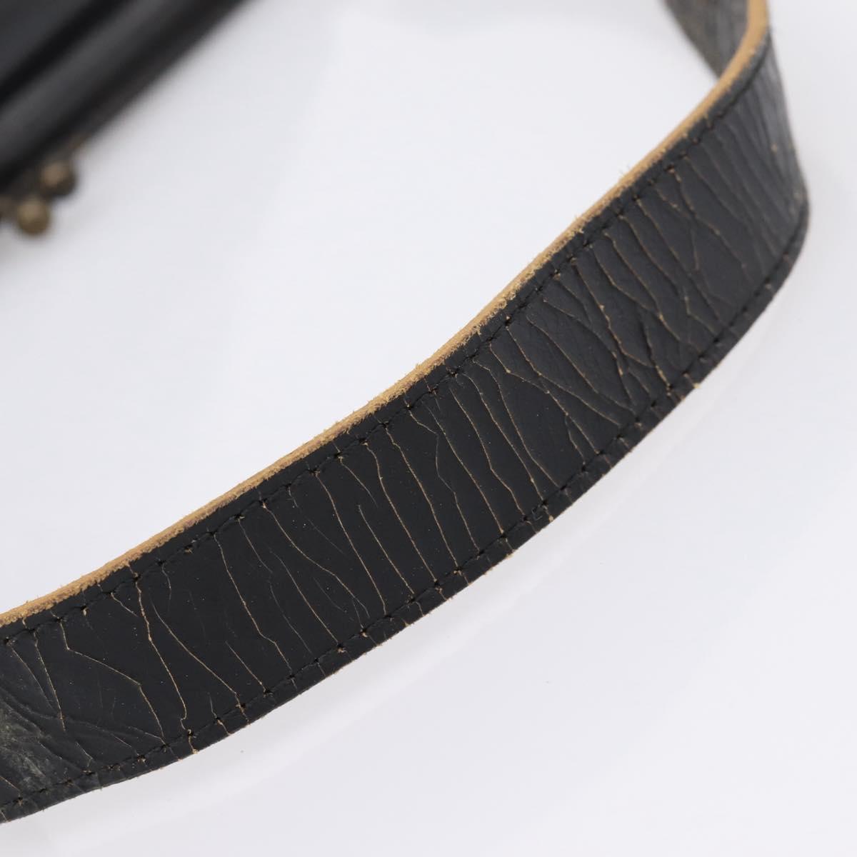 Miu Miu Shoulder Bag Leather Black Gold Auth 206289 - Jerrillo image 9