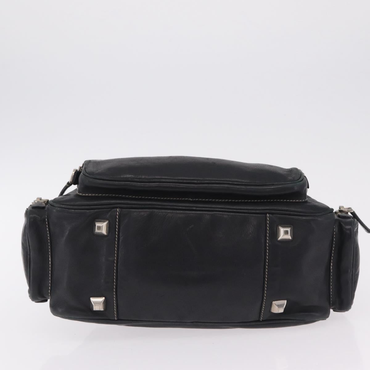 PRADA Hand Bag Leather Black Silver Auth 207680 - Jerrillo image 5